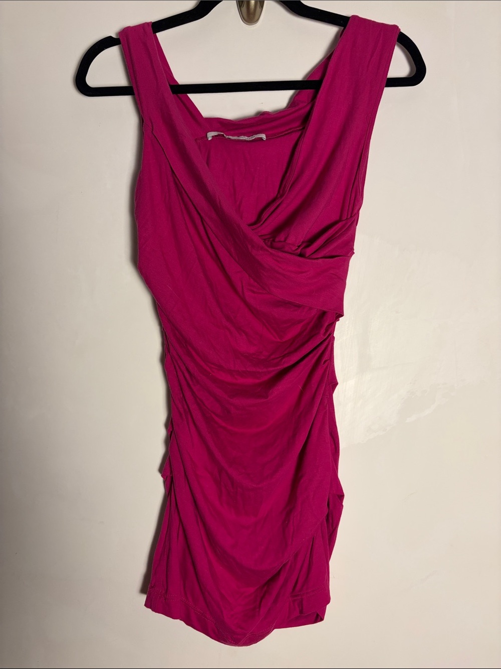 Diane von Furstenberg DVF - Bentley Ruched Pink Sleeveless Draped Dress - Small